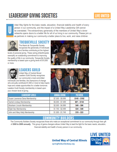 Leadership giving flyer