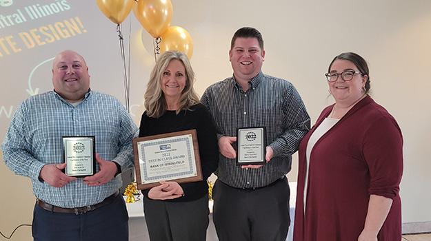 Bank of Springfield staff accepting award at 2023 UWCIL Annual Meeting